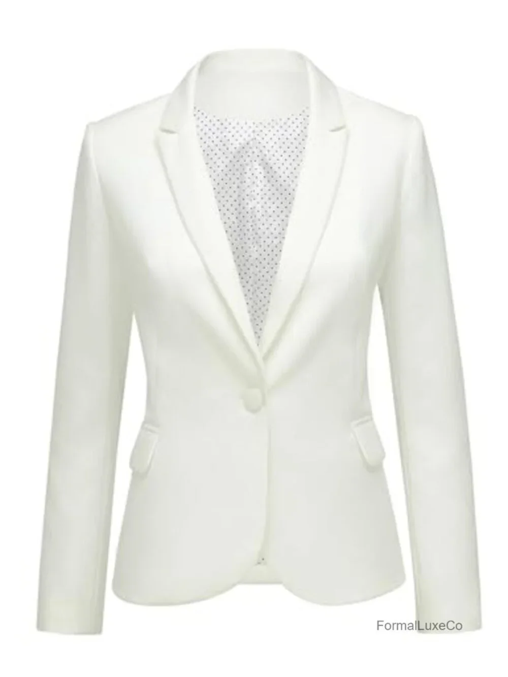 Classic Notched Lapel Blazer with Button Closure for Office